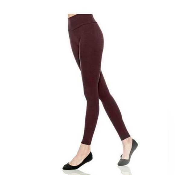 NWT Assets By Spanx Deep Burgundy Leggings Size L - Picture 1 of 10
